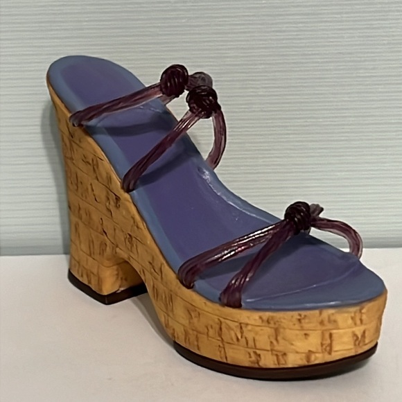 Just the Right Shoe "Cork Wedge" #25093 (1999) Miniature Shoe - Picture 5 of 9